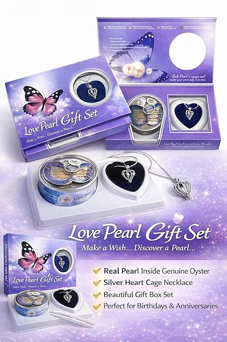 Wish Pearl Necklace Set | Best Gift for Valentine | Love Pearl | DIY Necklace Kit | Gifts For Girls/Women Valentine Gifts for Girlfriend Romantic for Her on Birthday
